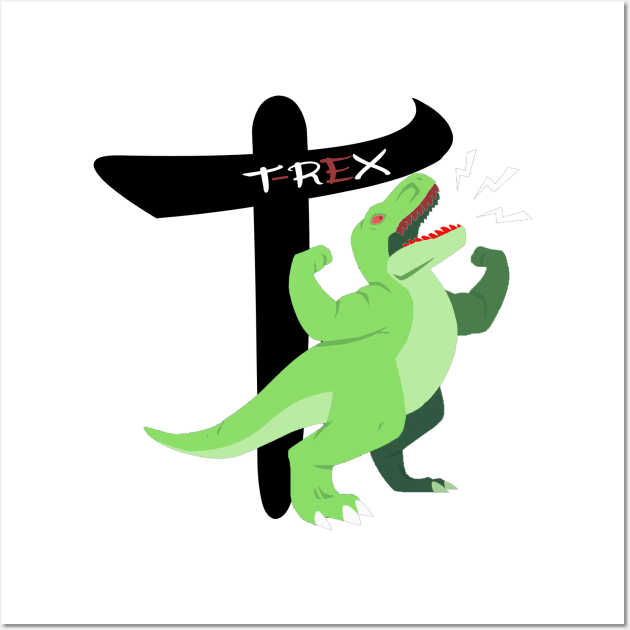 green T-Rex Wall Art by Dolaa